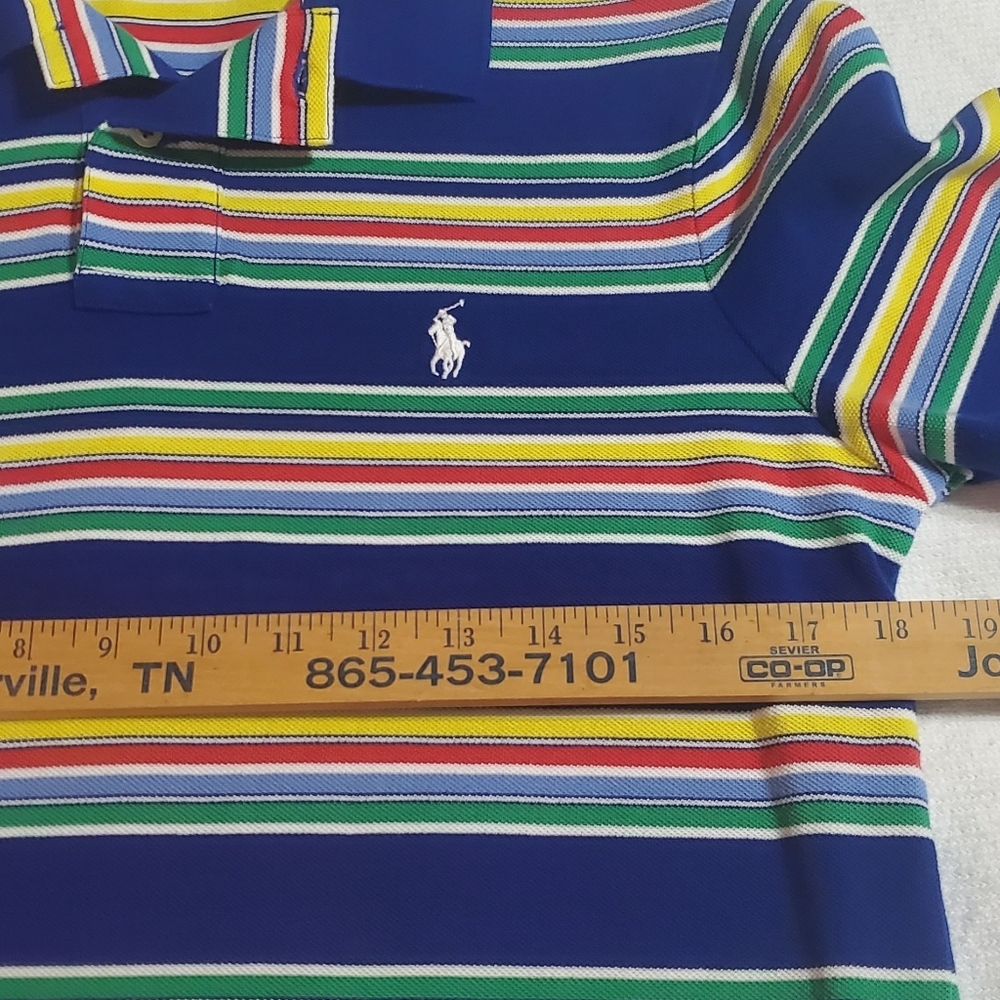 Polo by Ralph Lauren Blue Striped Polo Shirt - Picture 3 of 4
